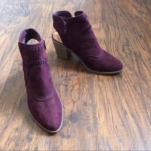 maroon ankle boots